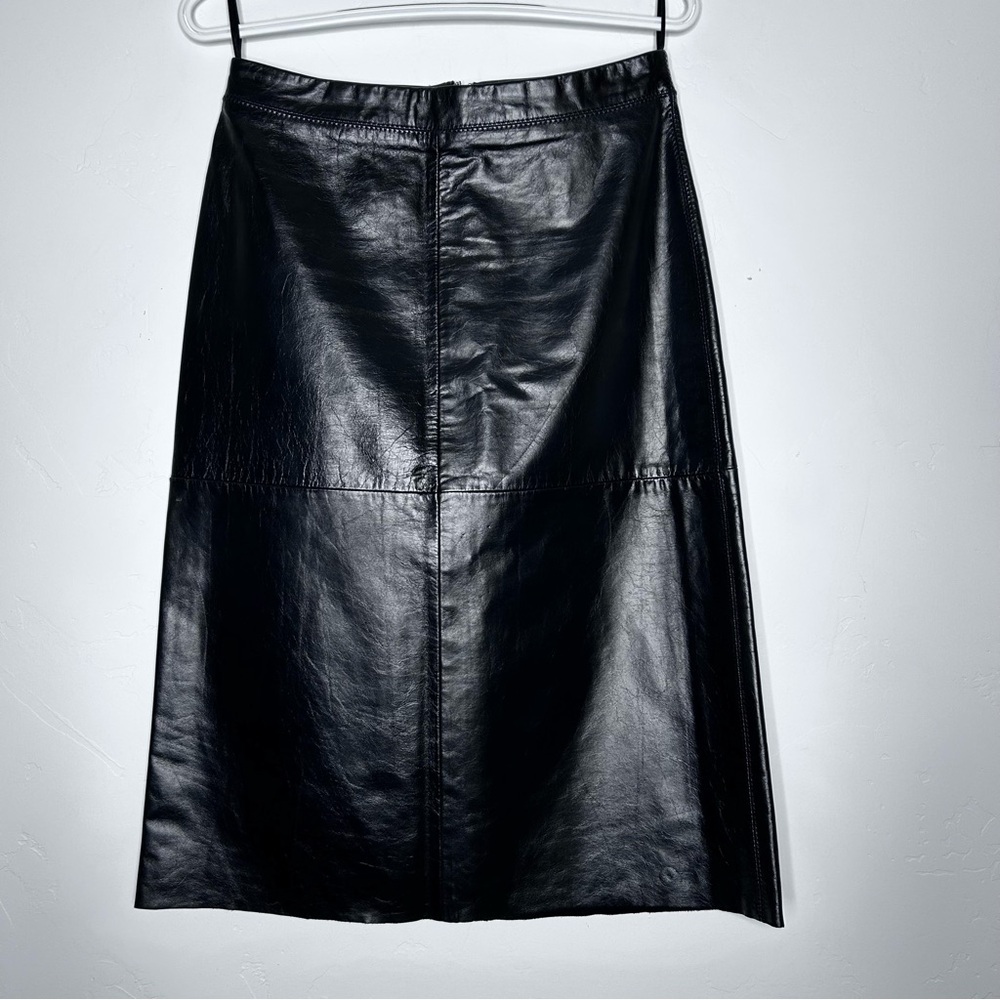 GAP Black Leather Pencil Skirt